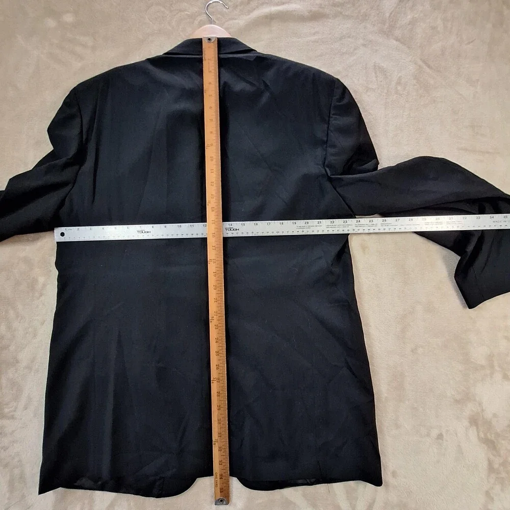 Miltons Tuxedo Jacket Blazer Mens Black Merino Wool One Button Made in Italy
